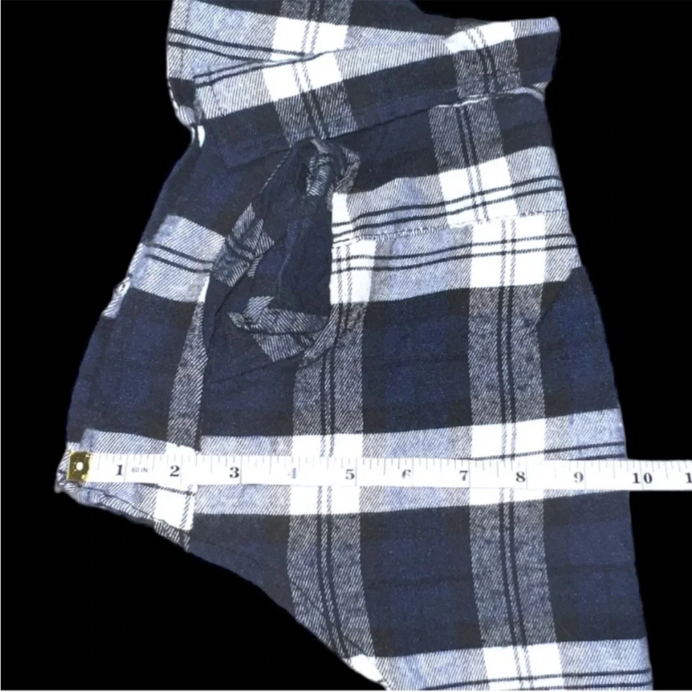 Small / Toy Breed Size XL Blue Plaid Flannel Button Down Dog / Cat Shirt